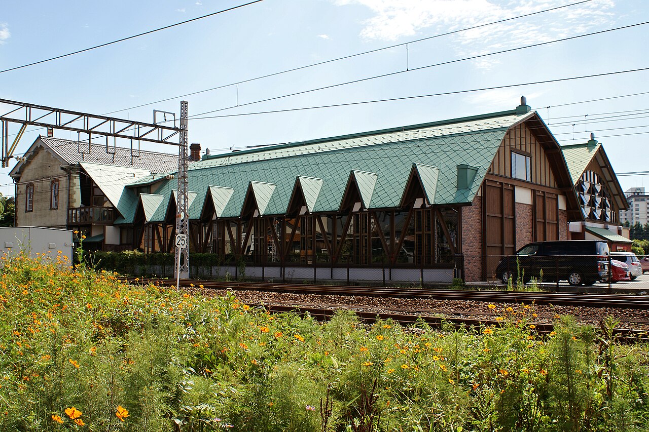 線路側から見た長浜鉄道スクエアの建物外観。2006年9月2日撮影。入館口や冬の積雪を示す写真ではありません。