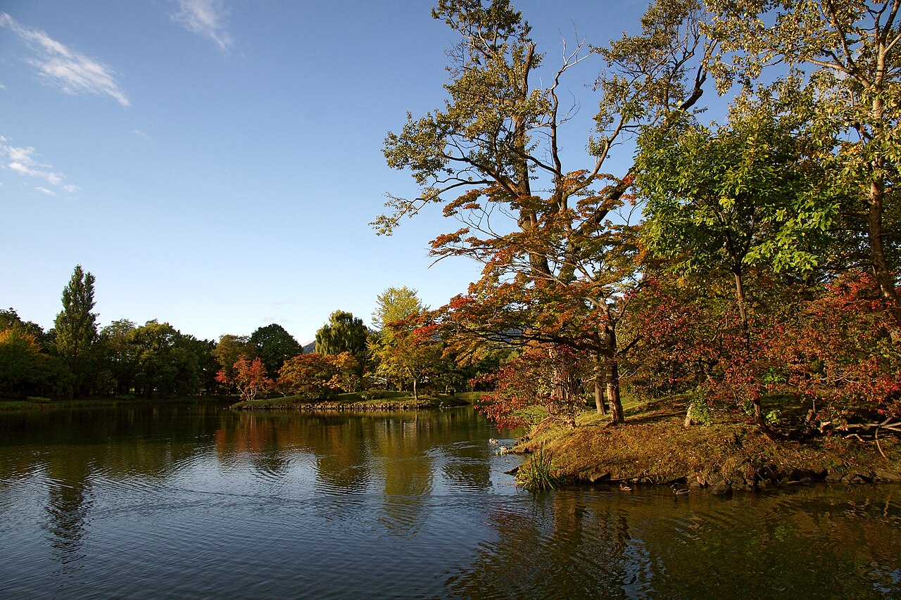 中島公園の池と樹木。2009年10月の記録写真。